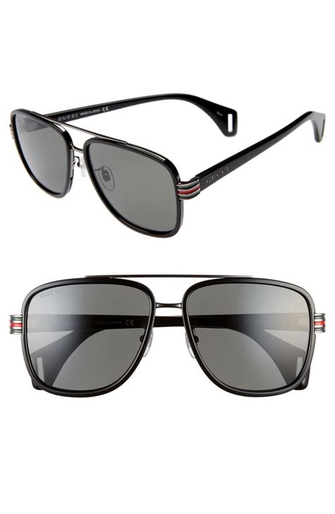 gucci 58mm square sunglasses men's|gucci 57mm designer sunglasses.